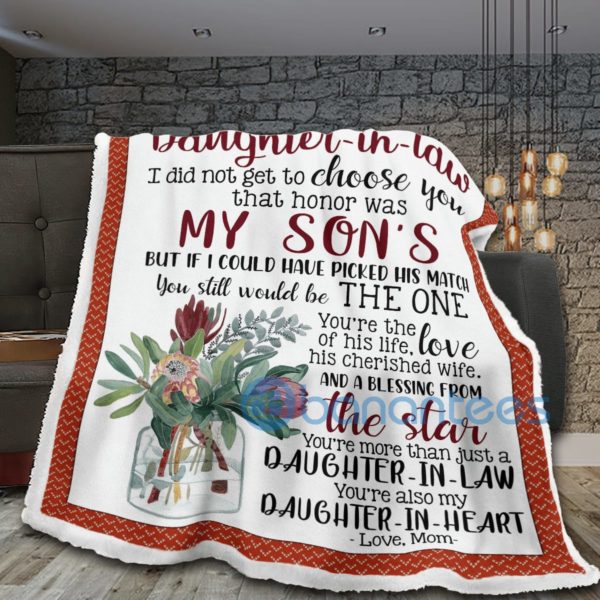 To My Daughter In Law Flowers Sherpa Blanket Product Photo