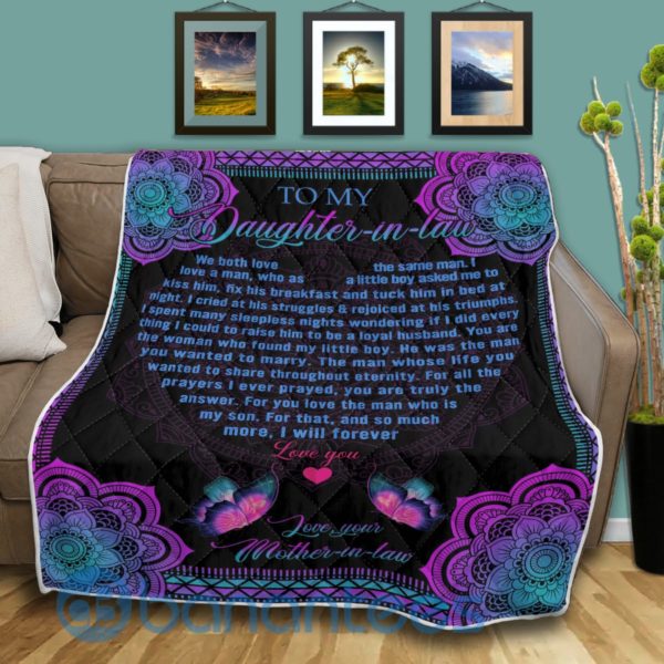 To My Daughter In Law Mandala Blanket Quilt Product Photo