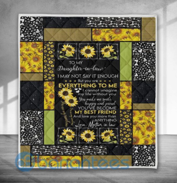 To My Daughter In Law Sunflower Blanket Quilt Product Photo