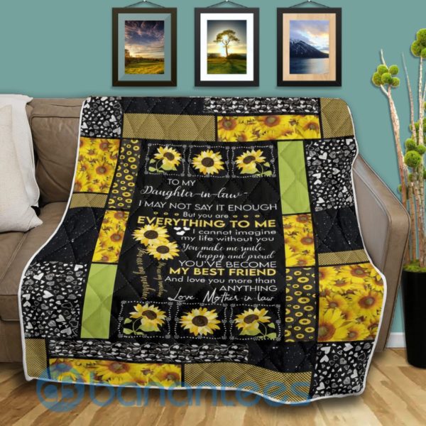 To My Daughter In Law Sunflower Blanket Quilt Product Photo