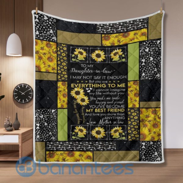 To My Daughter In Law Sunflower Blanket Quilt Product Photo