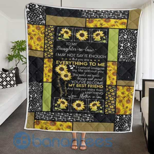 To My Daughter In Law Sunflower Blanket Quilt Product Photo