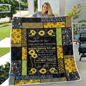 To My Daughter In Law Sunflower Blanket Quilt Product Photo