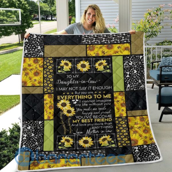 To My Daughter In Law Sunflower Blanket Quilt Product Photo