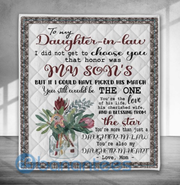 To My Daughter In Law You Are Also My Daughter In Heart Blanket Quilt Product Photo