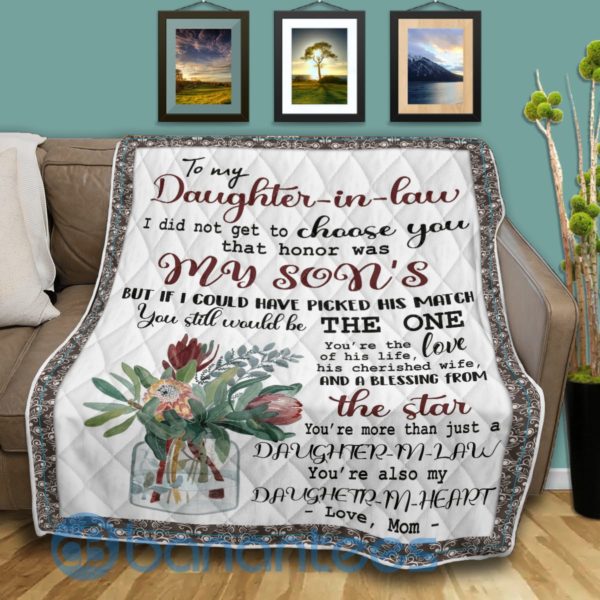 To My Daughter In Law You Are Also My Daughter In Heart Blanket Quilt Product Photo