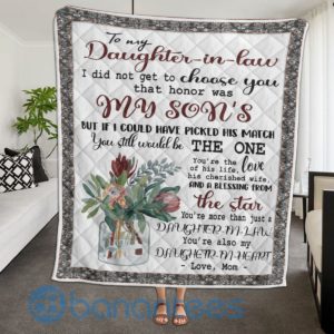 To My Daughter In Law You Are Also My Daughter In Heart Blanket Quilt Product Photo