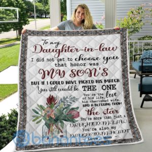 To My Daughter In Law You Are Also My Daughter In Heart Blanket Quilt Product Photo