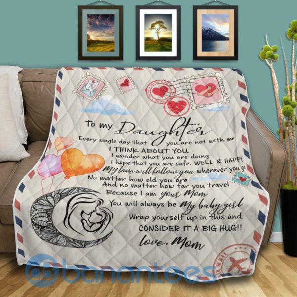 To My Daughter Letter From Mom Blanket Quilt Product Photo