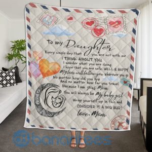 To My Daughter Letter From Mom Blanket Quilt Product Photo