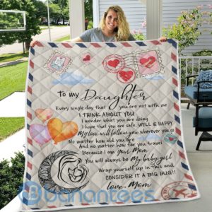 To My Daughter Letter From Mom Blanket Quilt Product Photo