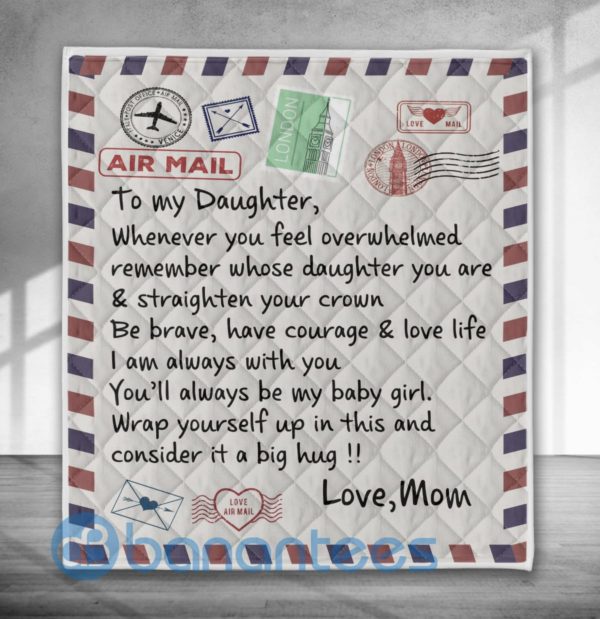 To My Daughter Love Air Mail Blanket Quilt Product Photo