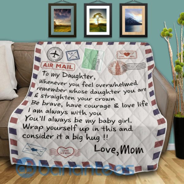 To My Daughter Love Air Mail Blanket Quilt Product Photo