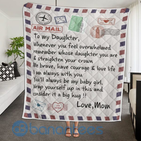 To My Daughter Love Air Mail Blanket Quilt Product Photo
