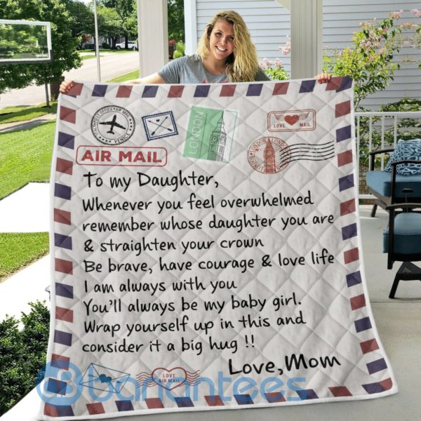 To My Daughter Love Air Mail Blanket Quilt Product Photo