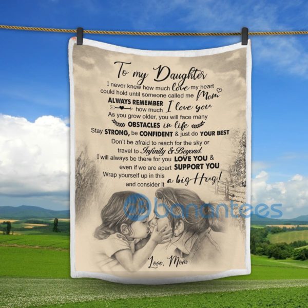 To My Daughter Love You And Support You Sherpa Blanket Product Photo