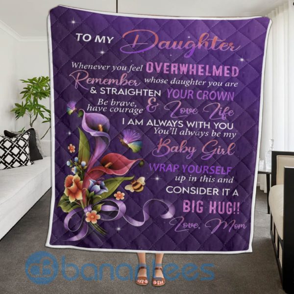 To My Daughter My Baby Girl Blanket Quilt Product Photo