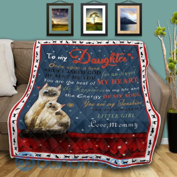 To My Daughter My Heart My Soul My Little Girl Blanket Quilt Product Photo