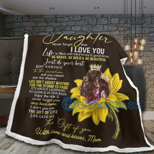 To My Daughter My Princess Sunflower Sherpa Blanket Product Photo