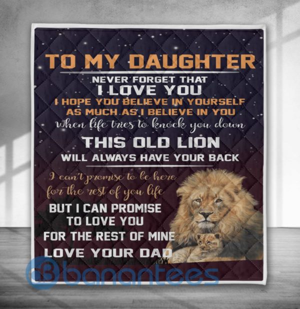 To My Daughter Never Forget That Lion Blanket Quilt Product Photo