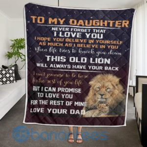 To My Daughter Never Forget That Lion Blanket Quilt Product Photo