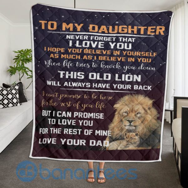 To My Daughter Never Forget That Lion Blanket Quilt Product Photo