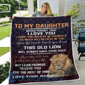 To My Daughter Never Forget That Lion Blanket Quilt Product Photo