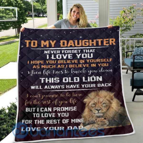 To My Daughter Never Forget That Lion Blanket Quilt Product Photo