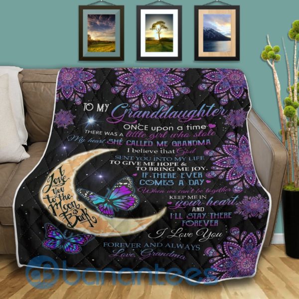To My Daughter Once Upon A Time Butterfly Mandala Blanket Quilt Product Photo