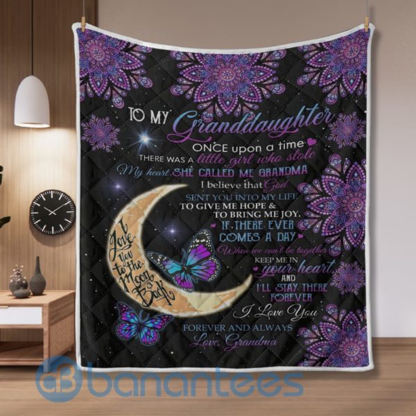 To My Daughter Once Upon A Time Butterfly Mandala Blanket Quilt Product Photo