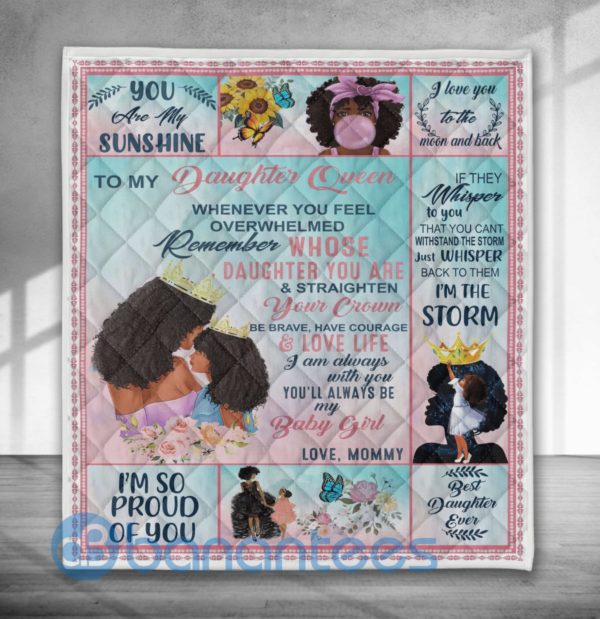 To My Daughter Queen Design Blanket Quilt Product Photo