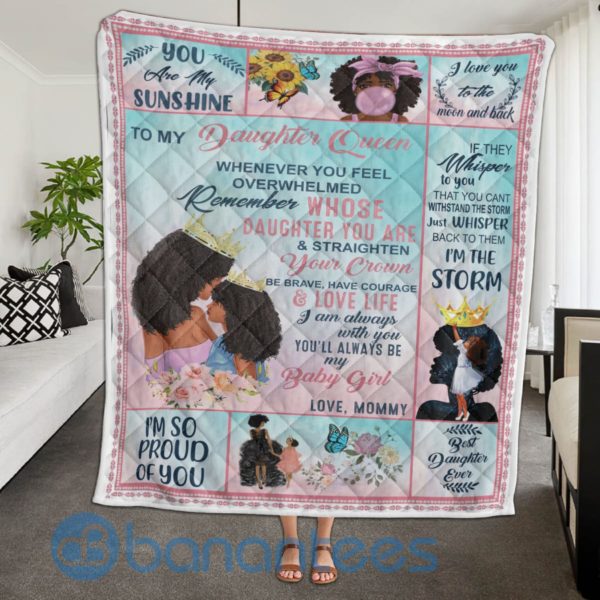 To My Daughter Queen Design Blanket Quilt Product Photo