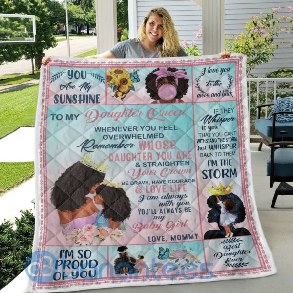 To My Daughter Queen Design Blanket Quilt Product Photo