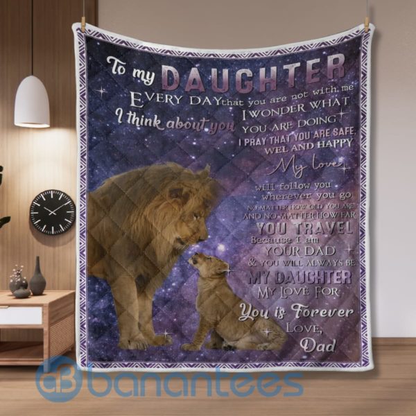 To My Daughter Quotes, Lion Quilt Blanket Product Photo