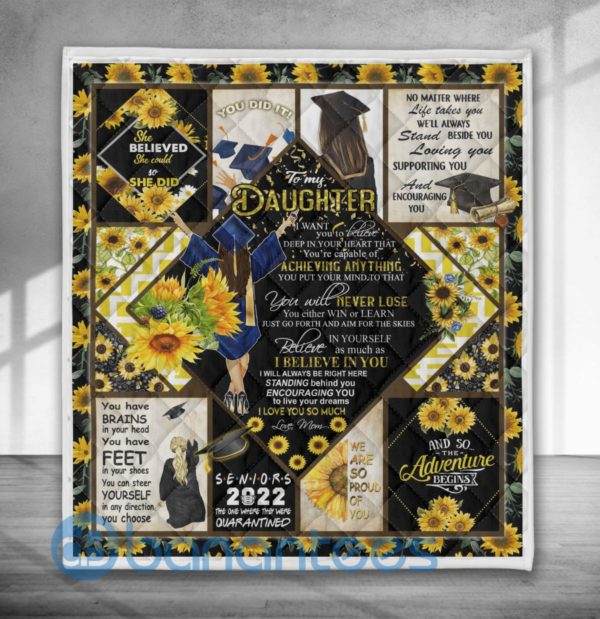 To My Daughter Seniors Design Quilt Blanket Product Photo