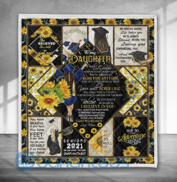 To My Daughter Seniors Quilt Blanket Product Photo