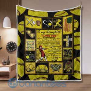 To My Daughter Soft Ball Design Blanket Quilt Product Photo