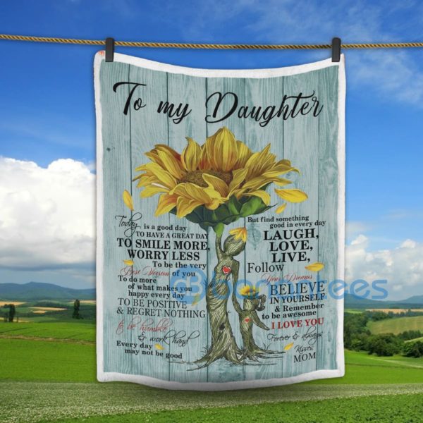 To My Daughter Sunflower Sherpa Blanket Product Photo