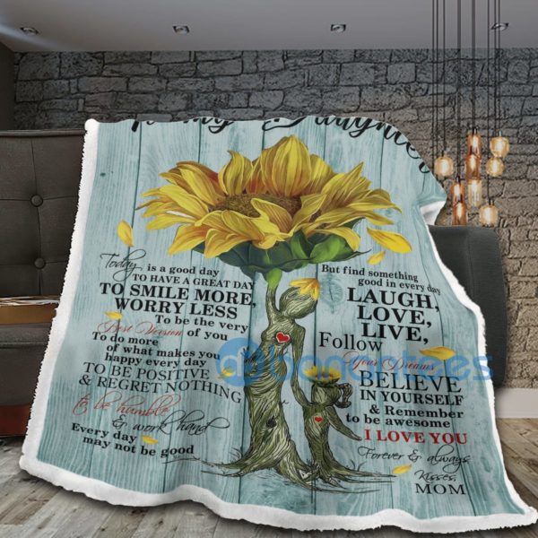 To My Daughter Sunflower Sherpa Blanket Product Photo