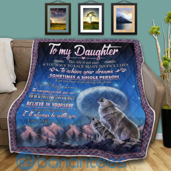 To My Daughter This Life Is Not Easy Wolf Quilt Blanket Quilt Product Photo