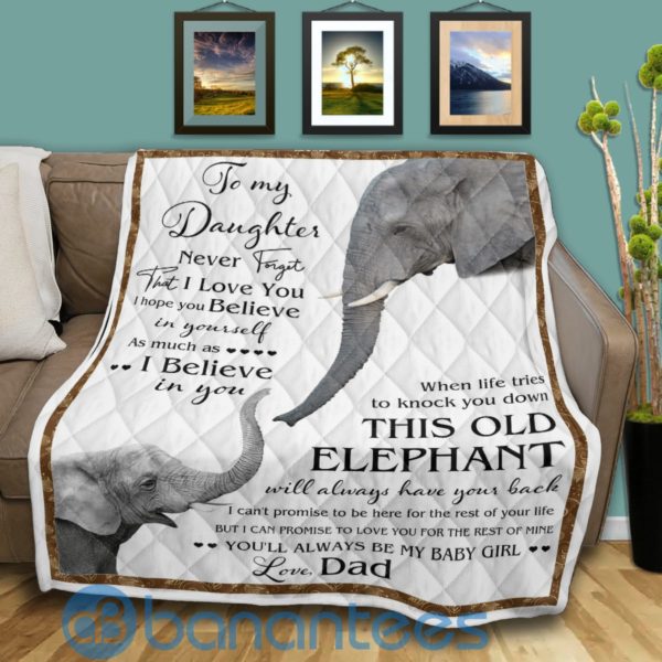 To My Daughter This Old Elephant Quilt Blanket Quilt Product Photo