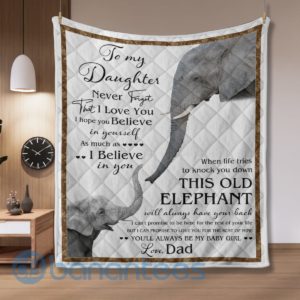 To My Daughter This Old Elephant Quilt Blanket Quilt Product Photo
