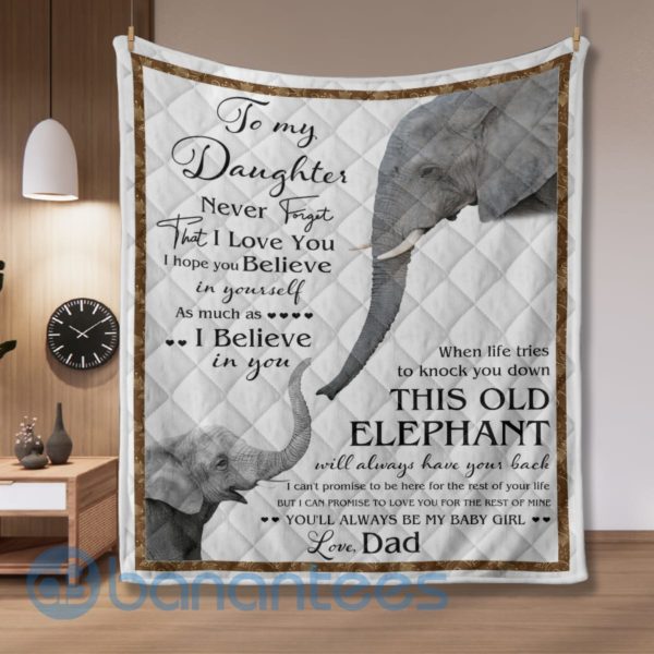 To My Daughter This Old Elephant Quilt Blanket Quilt Product Photo