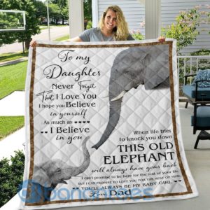 To My Daughter This Old Elephant Quilt Blanket Quilt Product Photo