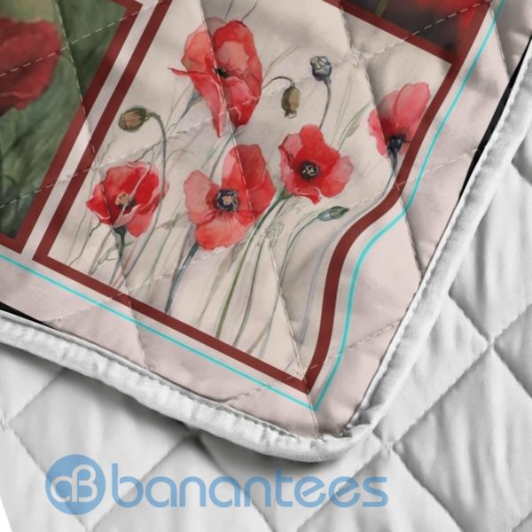To My Daughter Today And Always Red Flower Quilt Blanket Quilt Product Photo