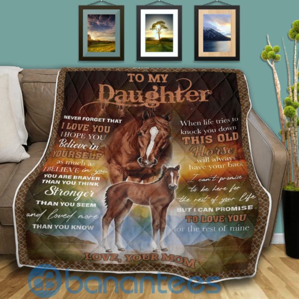 To My Daughter When Life Tries To Knock You Do Horse Quilt Blanket Quilt Product Photo