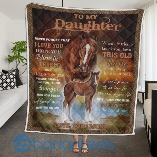 To My Daughter When Life Tries To Knock You Do Horse Quilt Blanket Quilt Product Photo