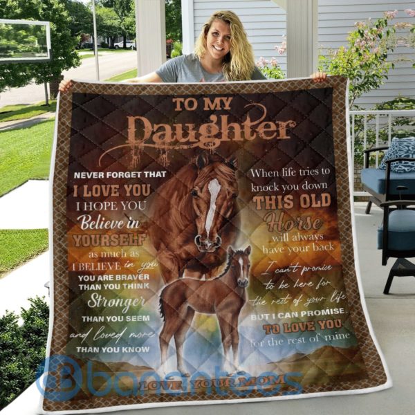 To My Daughter When Life Tries To Knock You Do Horse Quilt Blanket Quilt Product Photo