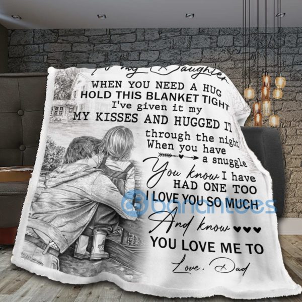 To My Daughter When You Need A Hug Hold This Blanket Tight Sherpa Blanket Product Photo