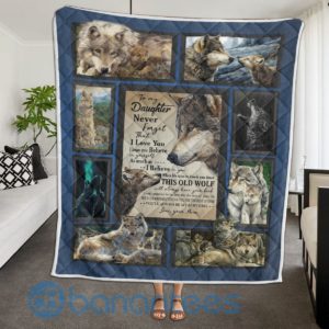 To My Daughter Wolf Gift For Daughter Blanket Quilt Product Photo